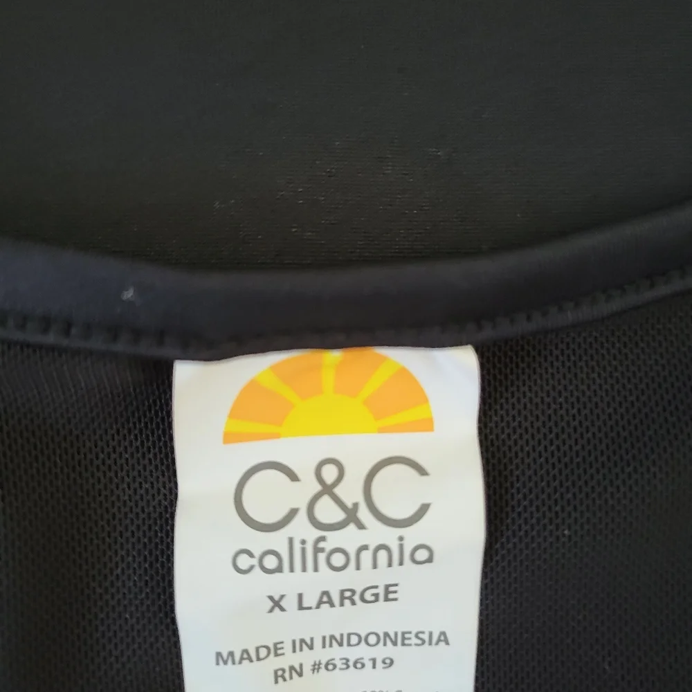 C & C California || (XL) Black Net Sleeveless Swim Tank